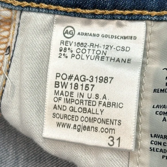 AG Adriano Goldschmied Jodi Crop 31 High Rise Jeans Flare Kick Fit Distressed - Picture 9 of 11